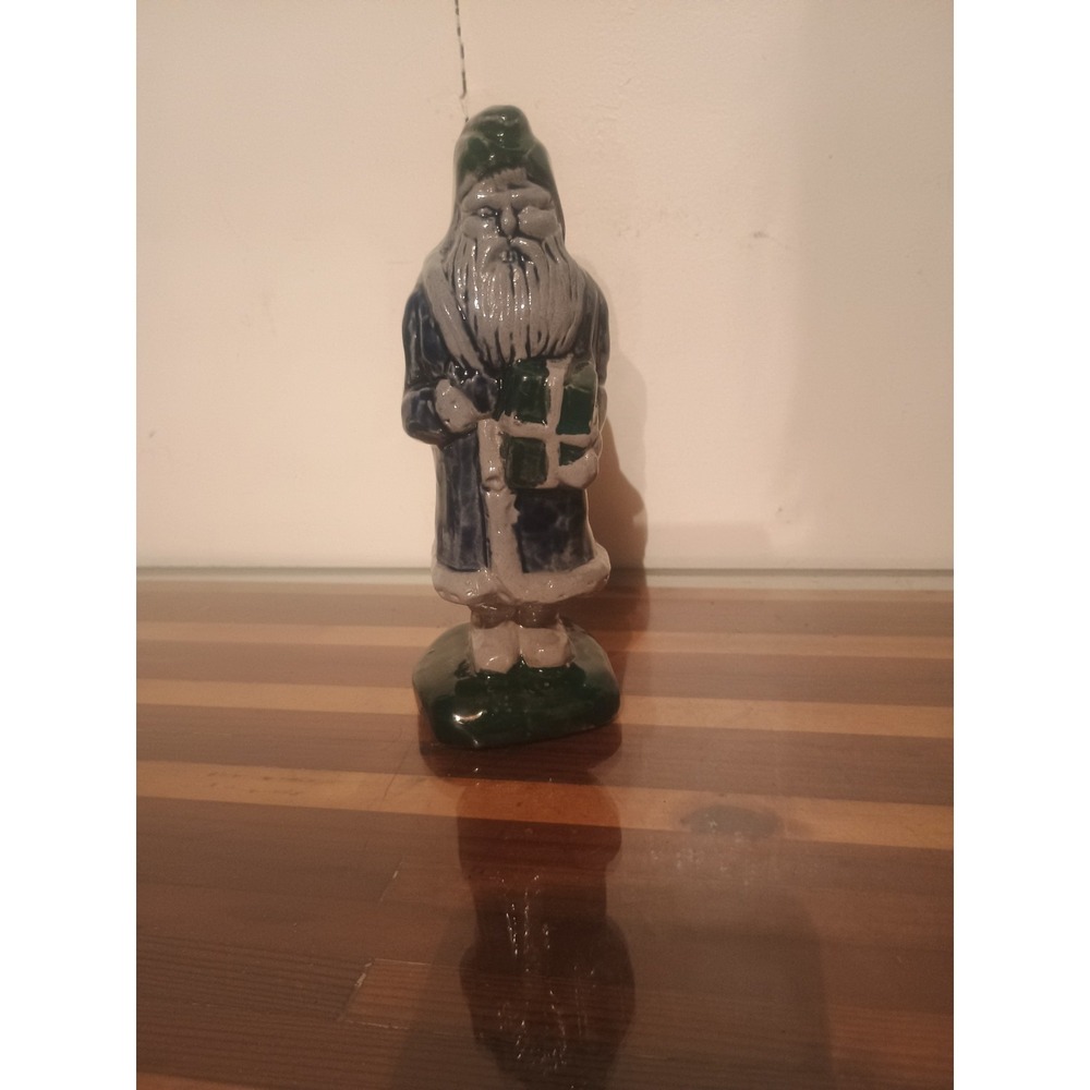 Rowe Pottery Works RPW Old World Santa w/Wrapped Gift Figurine